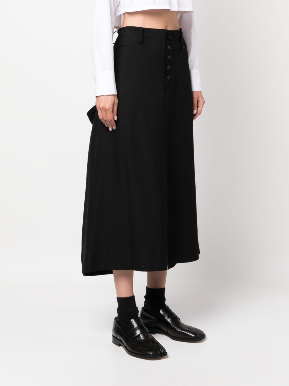 high-waisted A-line midi skirt - 3