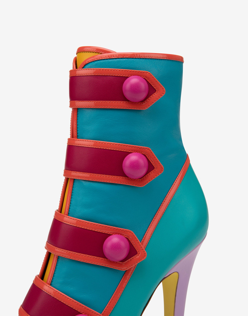 MULTISTRIPES NAPPA LEATHER ANKLE BOOTS 4