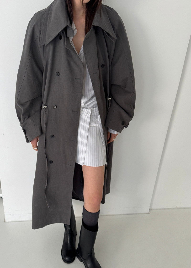 Elrod Drawstring Trench - Grey 6