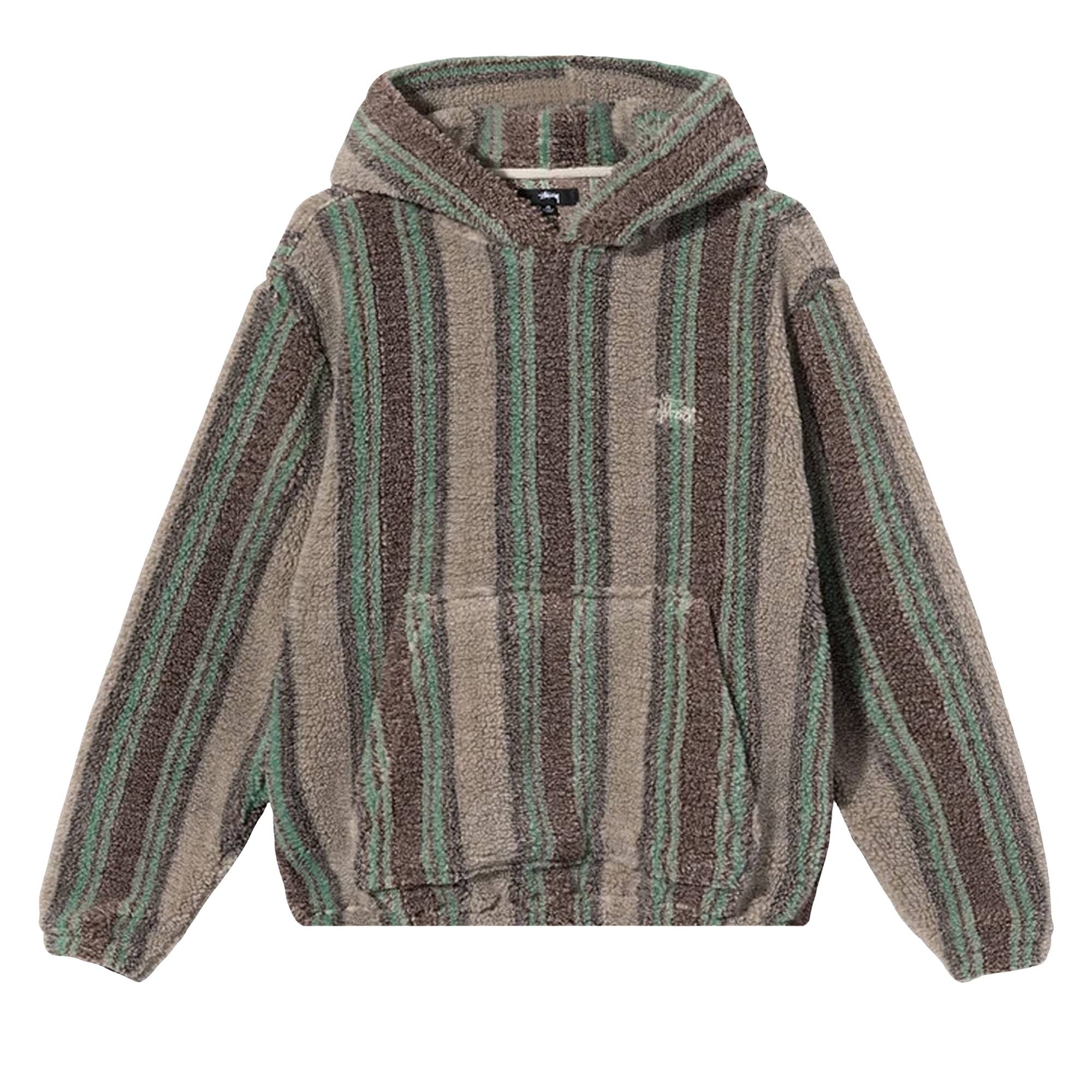 Stussy Stripe Sherpa Hoodie 'Tannin' - 1