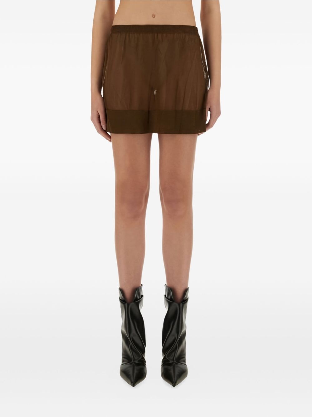 sheer-panel skirt - 3