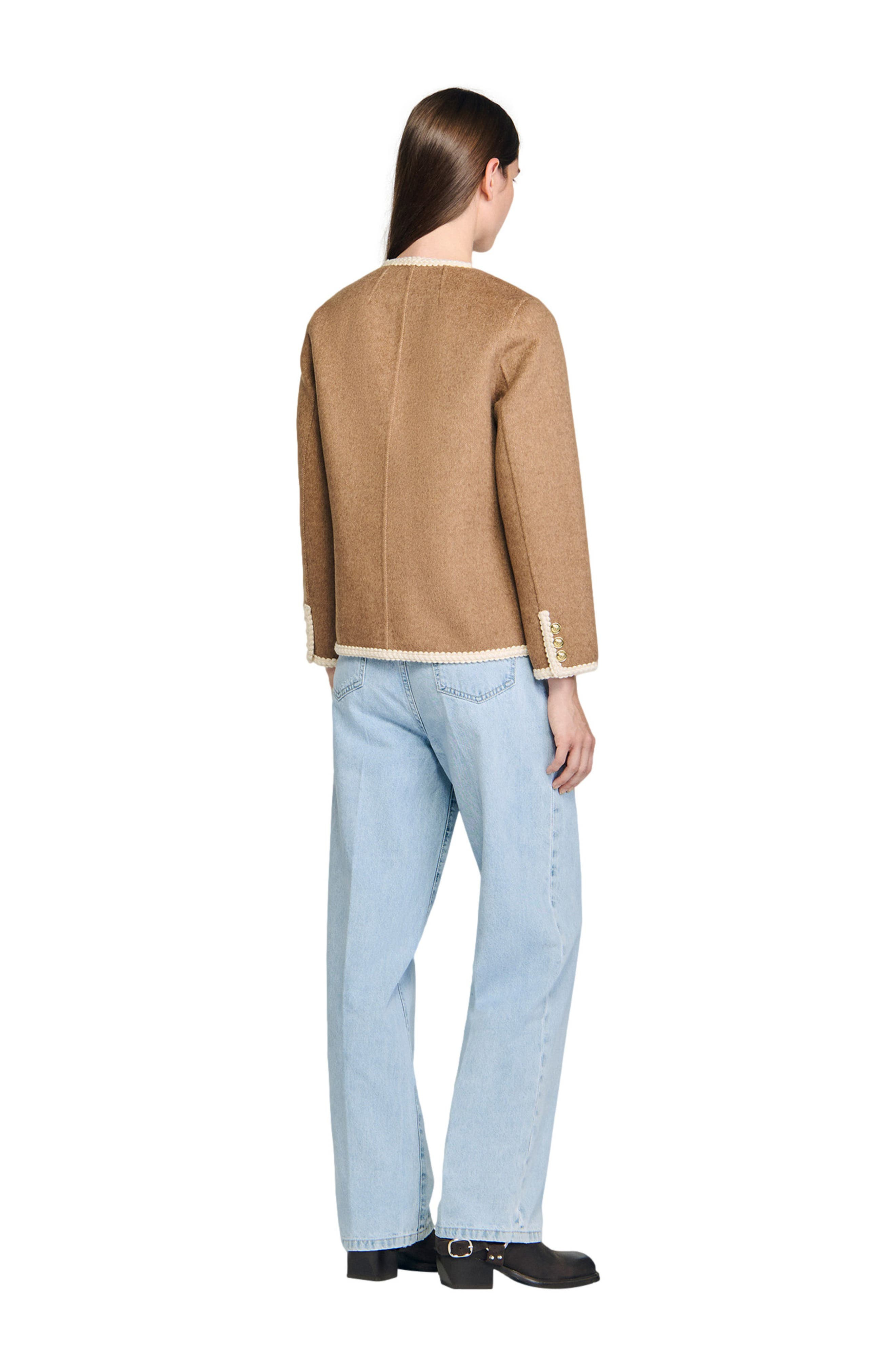 SANDRO Double-faced jacket in Dark Blond at Nordstrom - 2