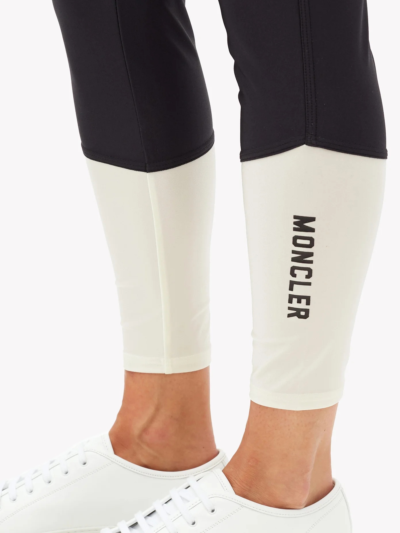 Logo-print two-tone leggings - 4