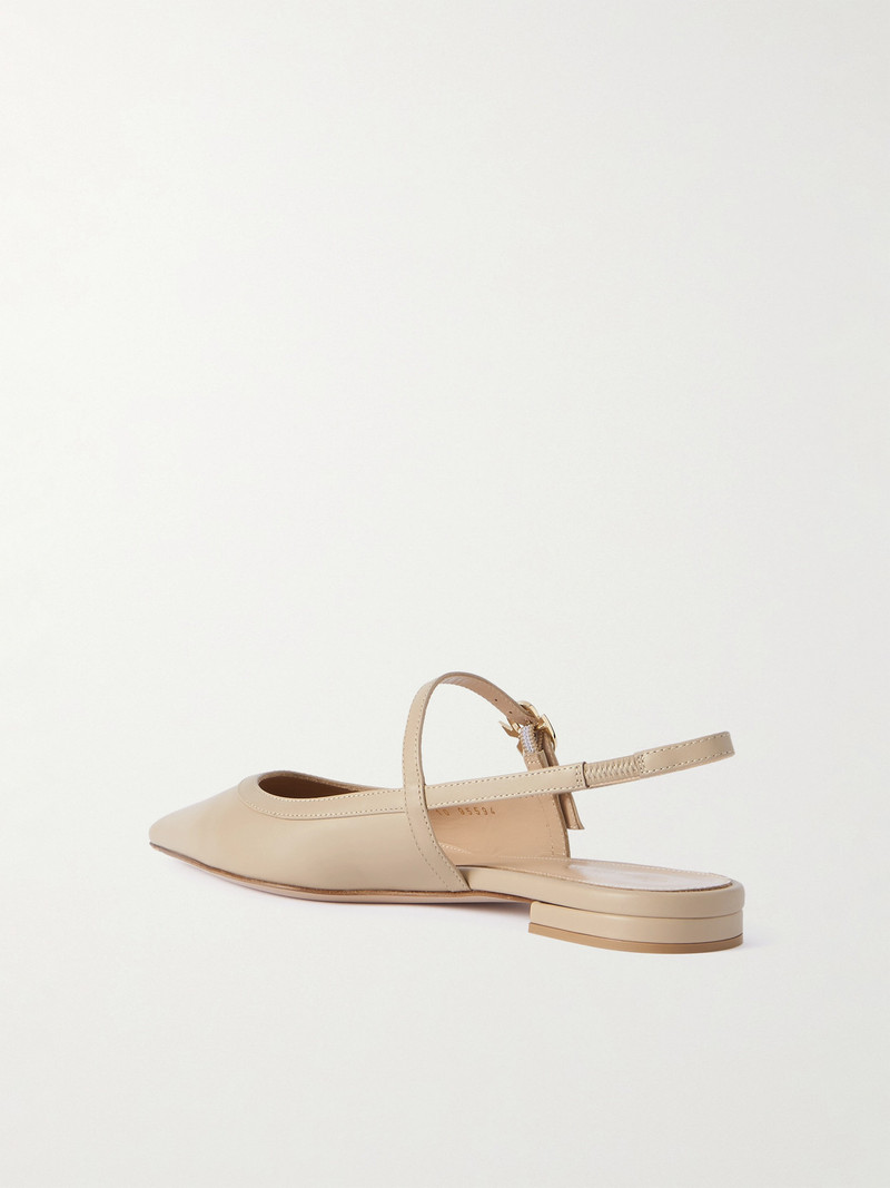Leather Point-toe Mary Jane Slingback Flats 3