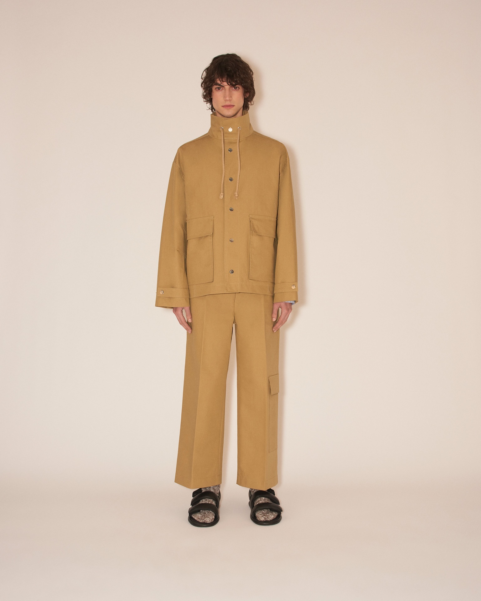 ELIAS - Technical canvas coat - Khaki - 2