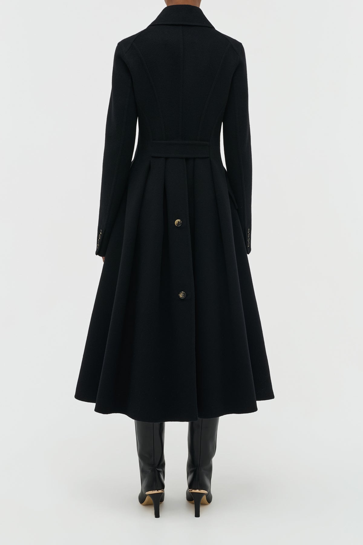 Cantwell Coat in Black Double-Face Recycled Cashmere - 5