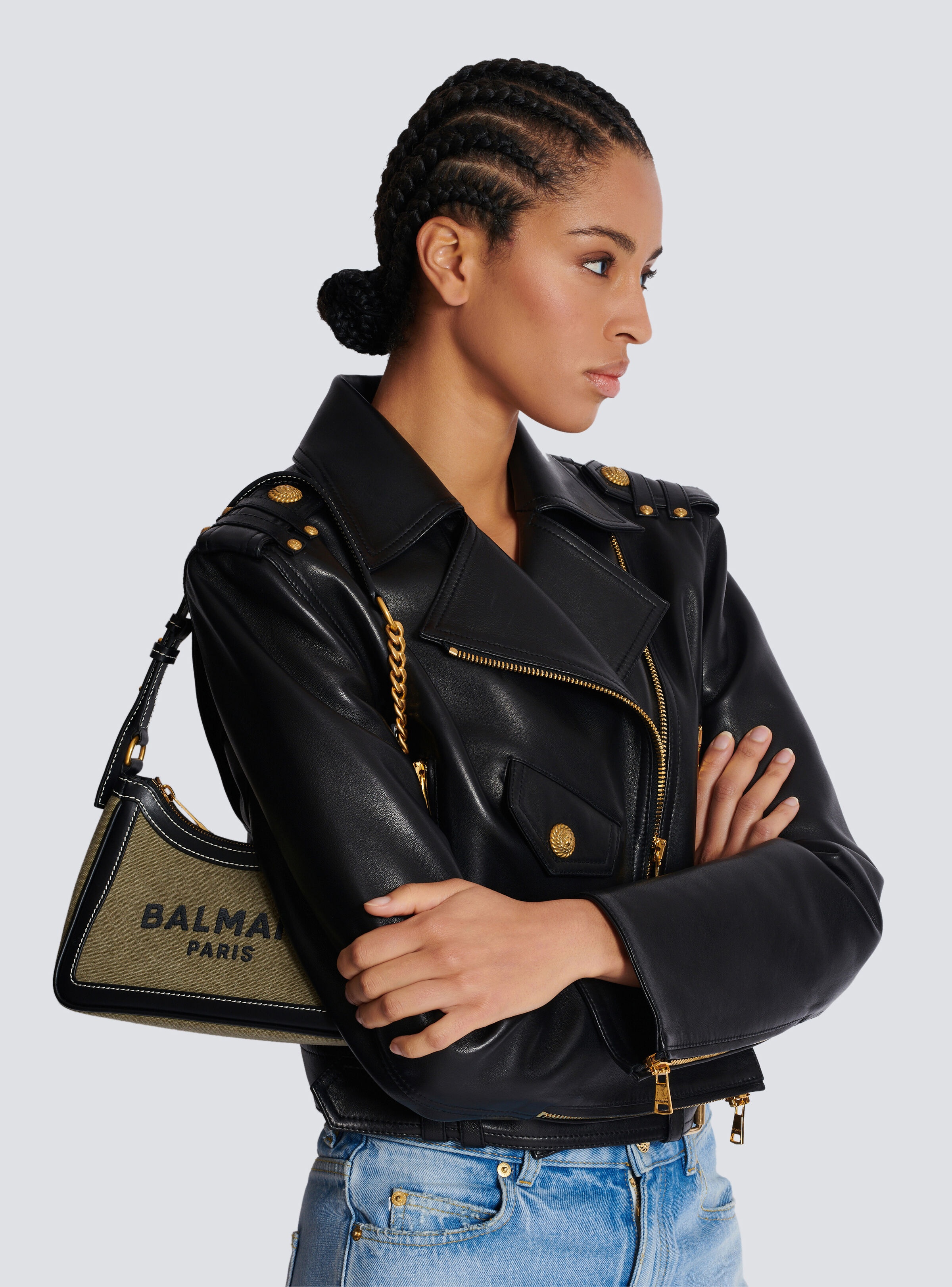 B-Army canvas bag with leather inserts - 8