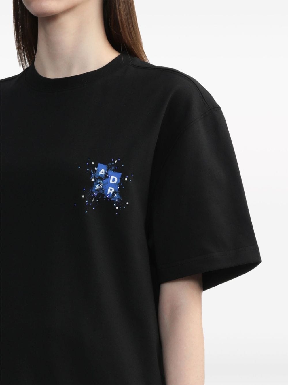 【ADER ERROR】 Gemma t-shirt ADER error Gemma crystal-embellished T-shirt | REVERSIBLE
