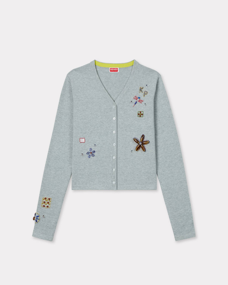 Embroidered cardigan in cotton - 1