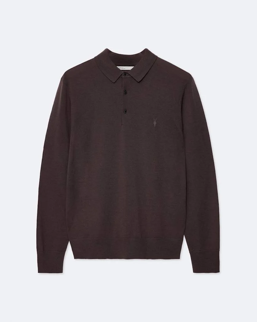 MODE MERINO WOOL LONG-SLEEVE POLO JUMPER - 1