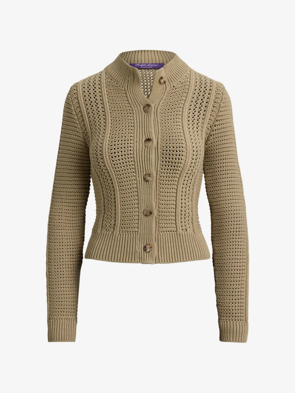 mock-neck cardigan - 1