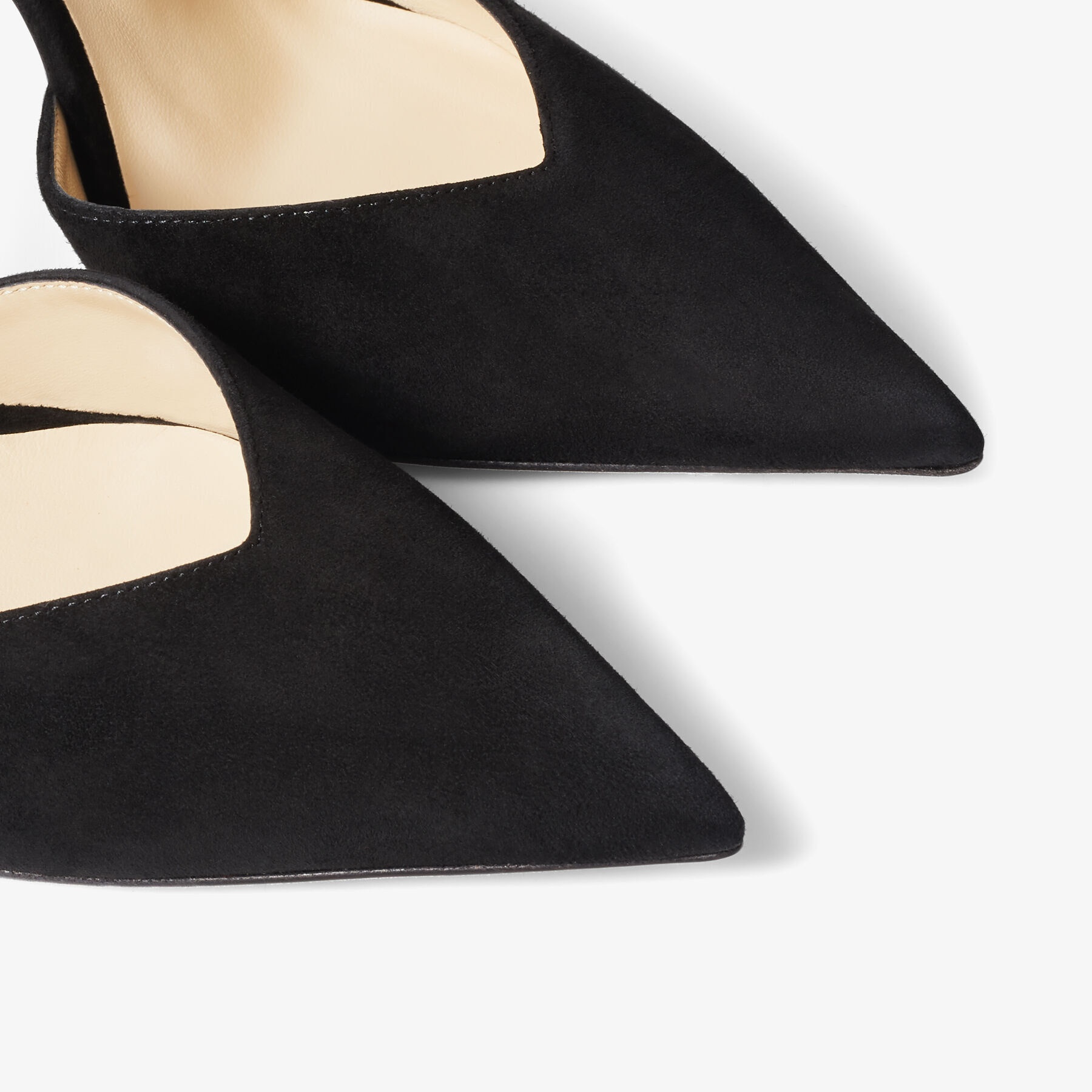Saeda 100
Black Suede Pumps with Crystal Embellishment - 3