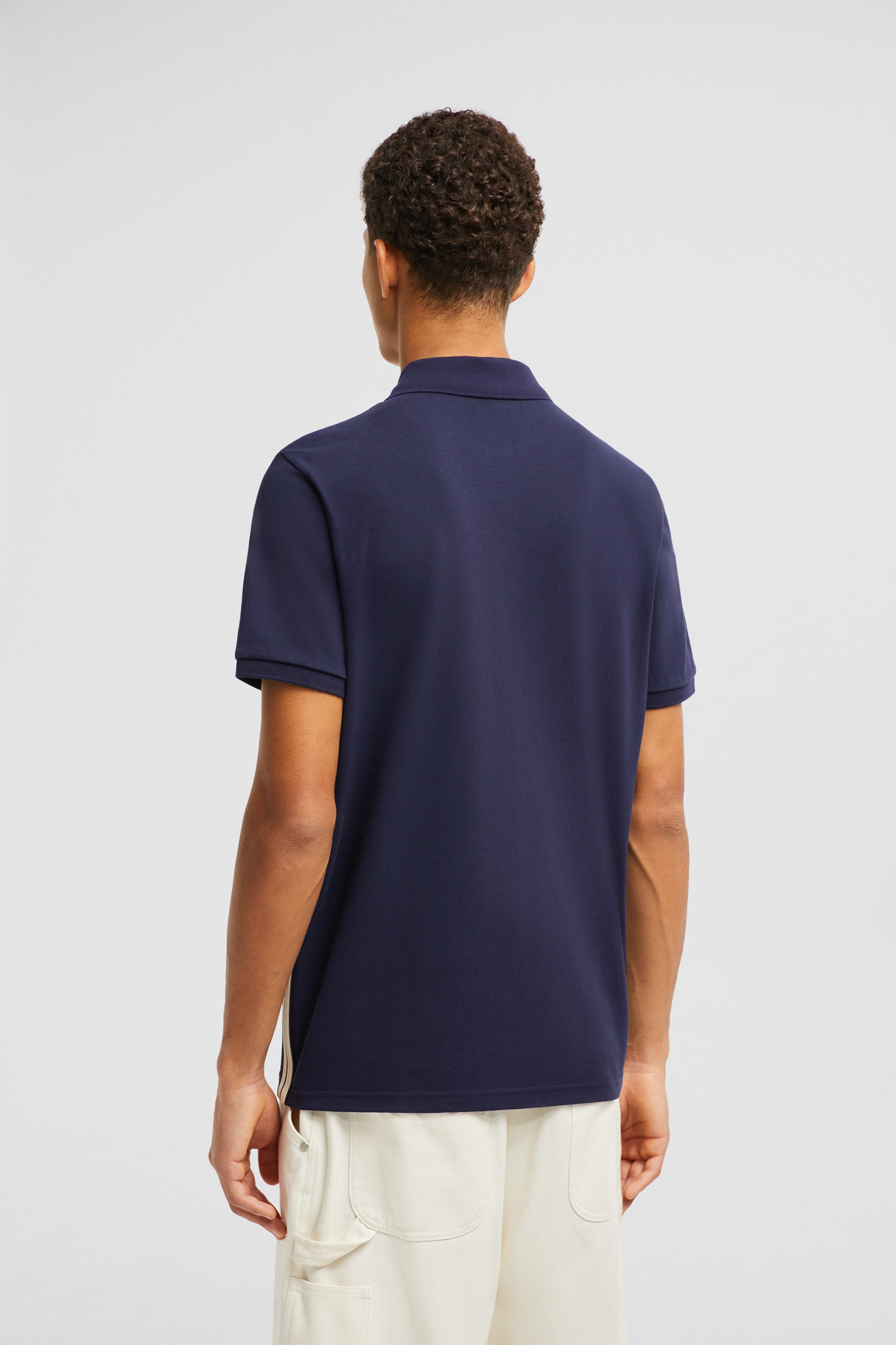 Striped Accent Cotton Piquet Polo Shirt - 5