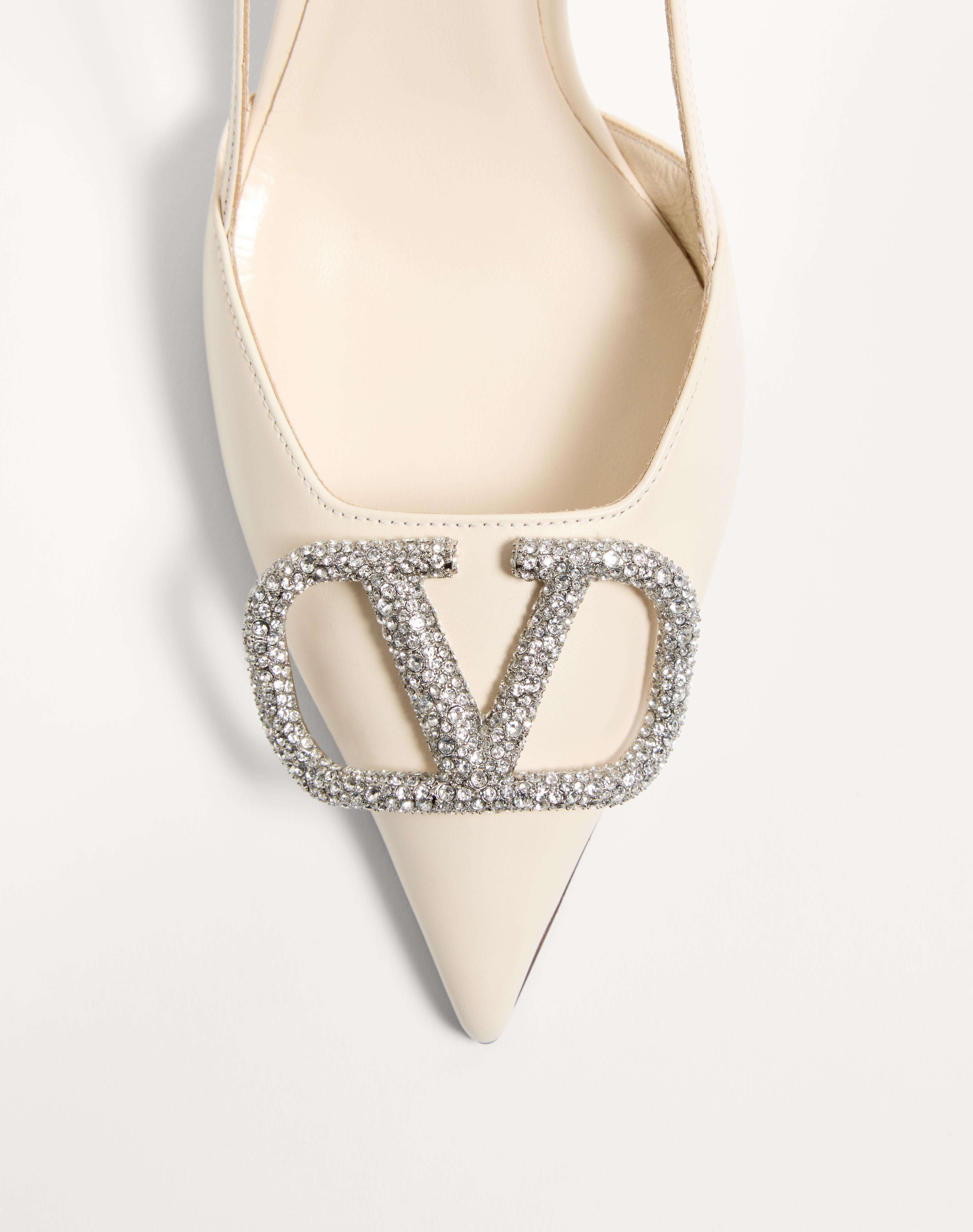 VLOGO SIGNATURE SLINGBACK PUMP IN CALFSKIN LEATHER 80MM - 6