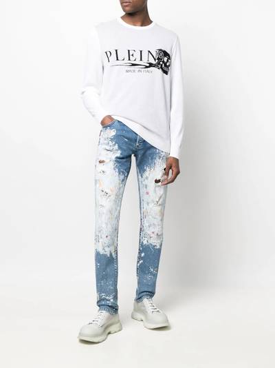 PHILIPP PLEIN paint splatter-print straight-cut jeans outlook