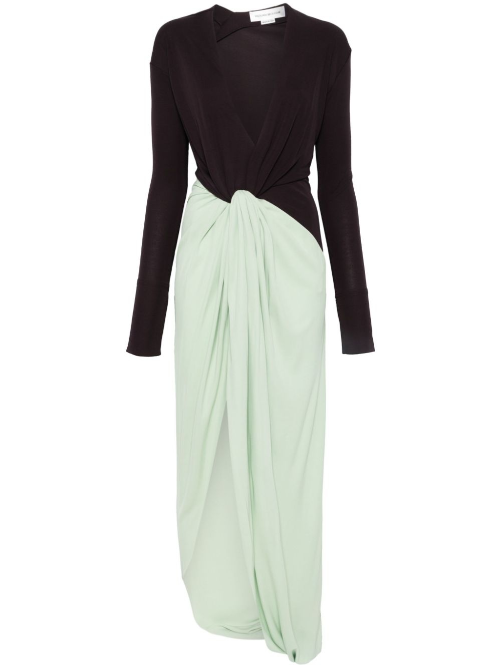 knot-detail jersey gown - 1
