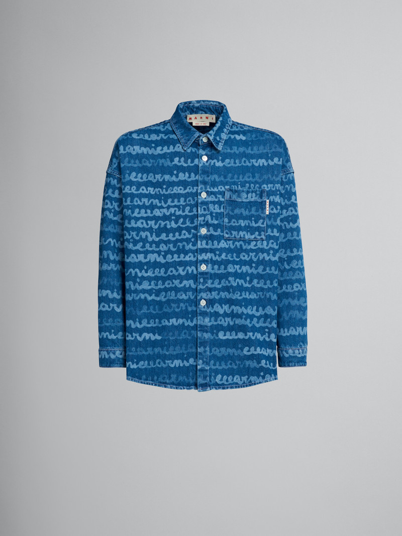 DENIM SPORTS SHIRT WITH MAREMARNI PRINT 1