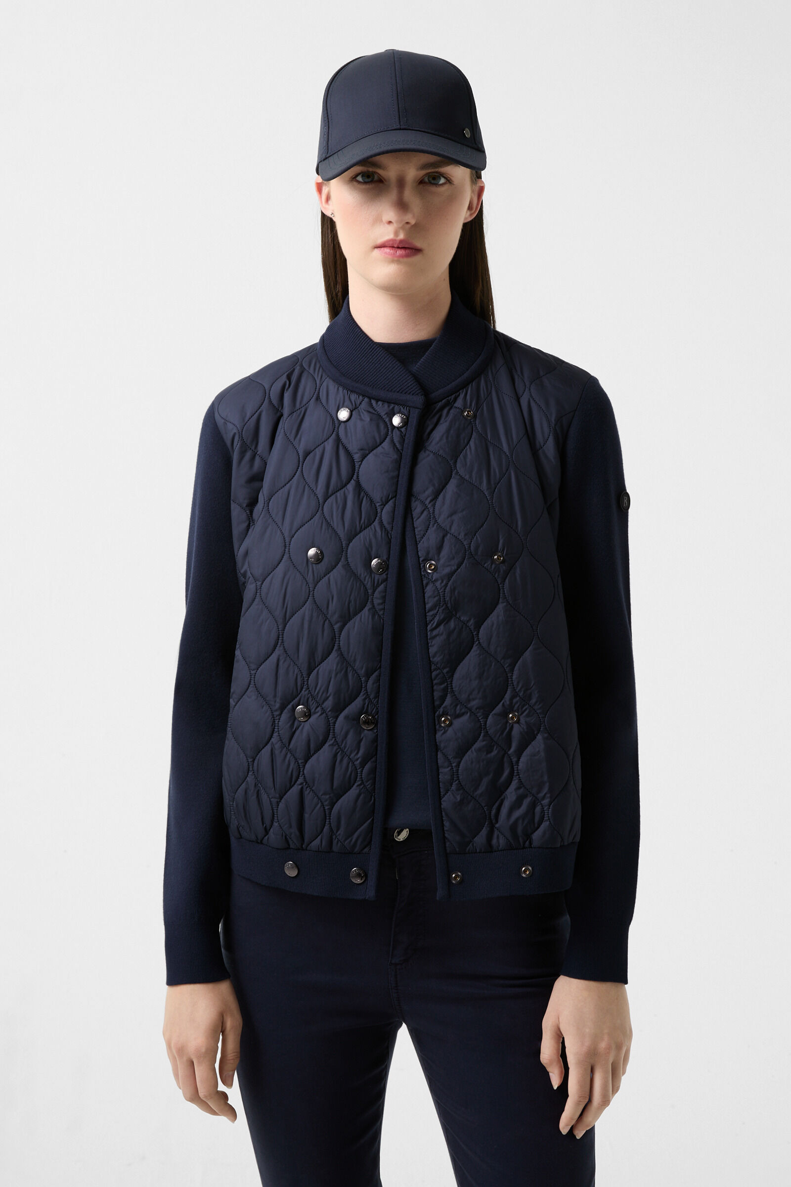 Becca hybrid knit jacket in Navy blue - 2