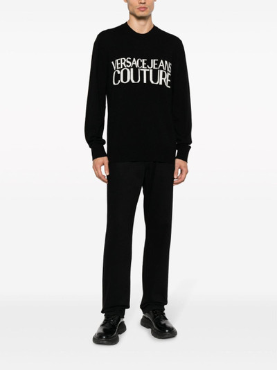 VERSACE JEANS COUTURE logo-intarsia crew-neck jumper outlook