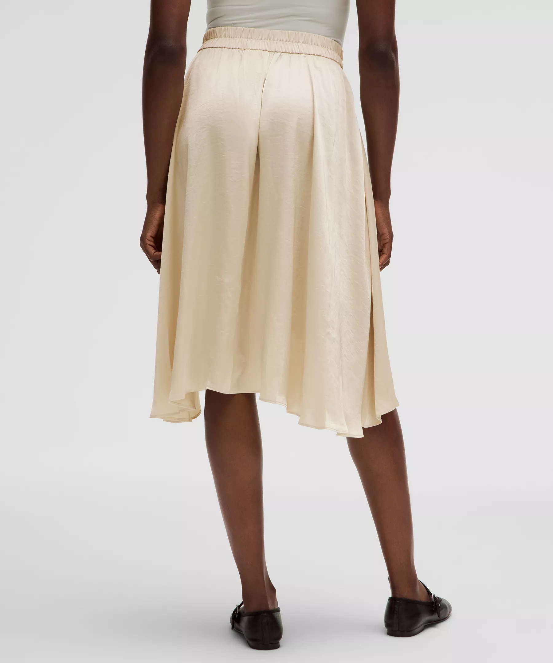 Midi-Length Satin Wrap Skirt - 3
