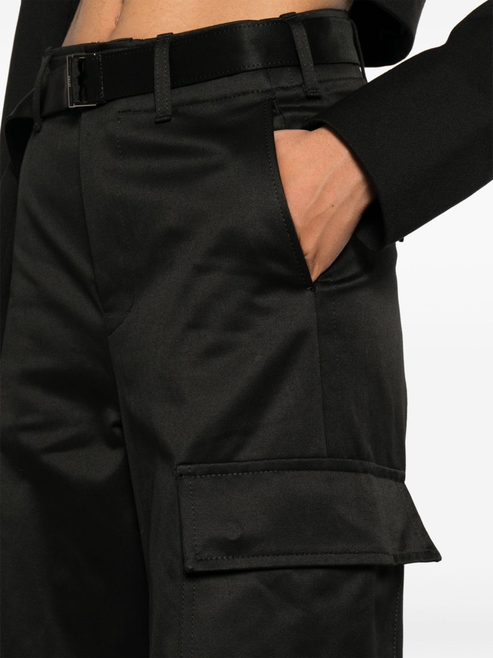 belted wide-leg cargo trousers - 5