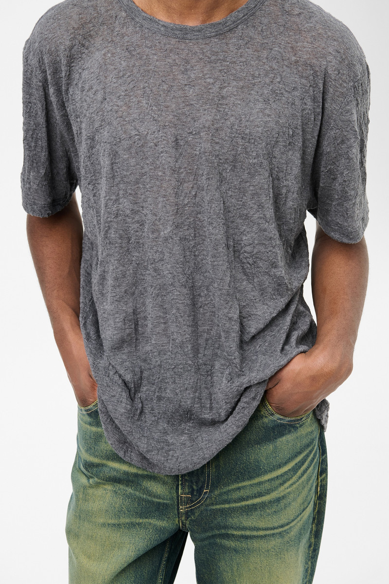 New Box T-shirt Anthracite Crinkle Guaze 4