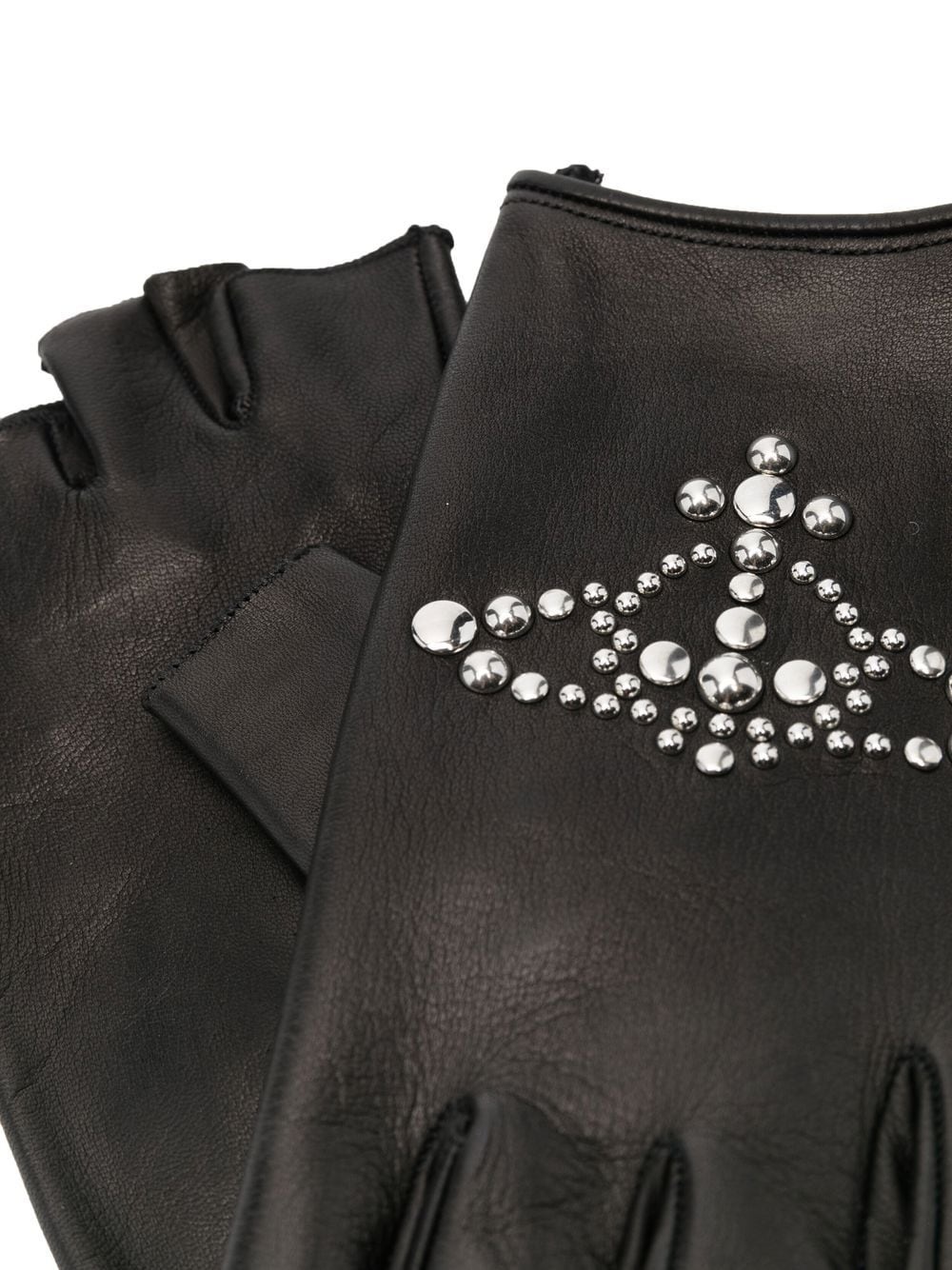 studded-orb motif leather gloves - 2