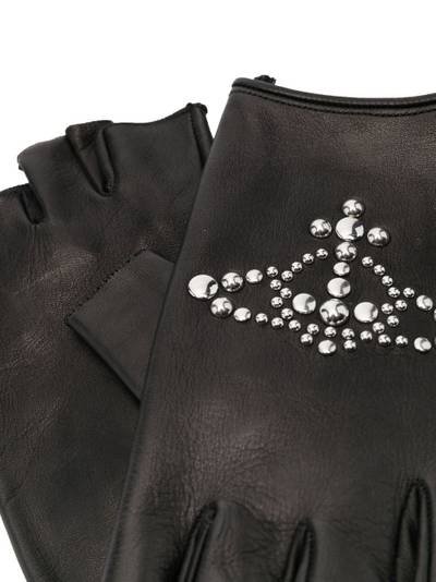 Vivienne Westwood studded-orb motif leather gloves outlook