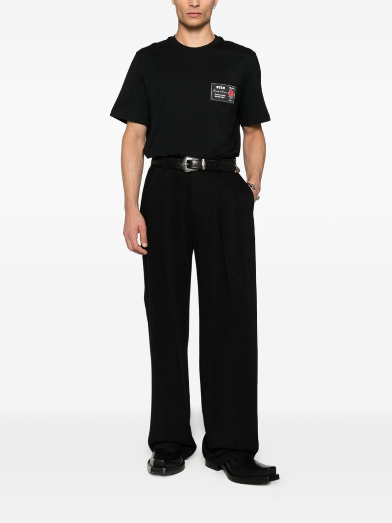 MSGM rose-print patch T-shirt outlook