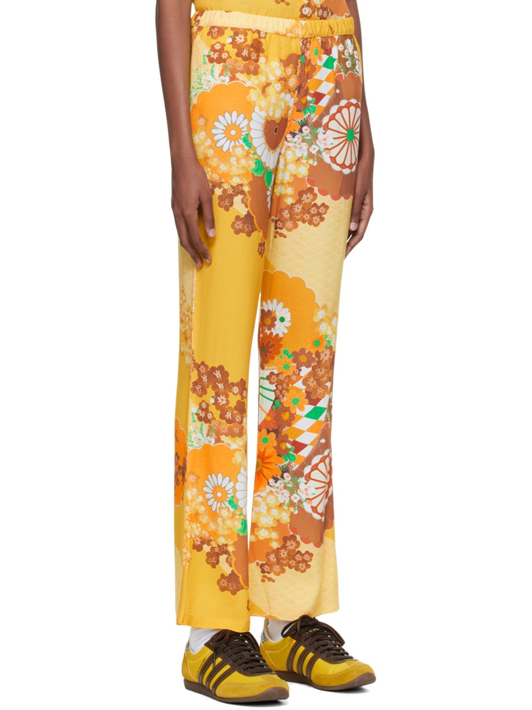 Yellow Viscose Lounge Pants - 2