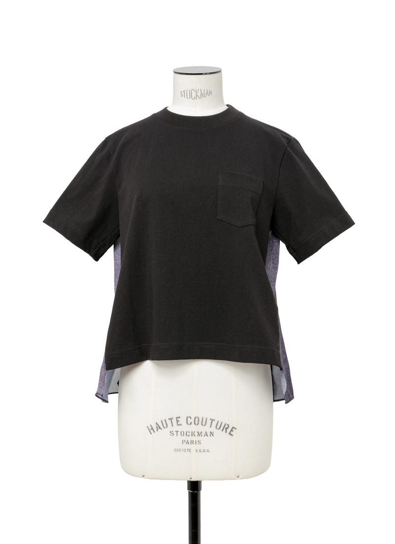 sacai Denim x Cotton Jersey T-Shirt outlook