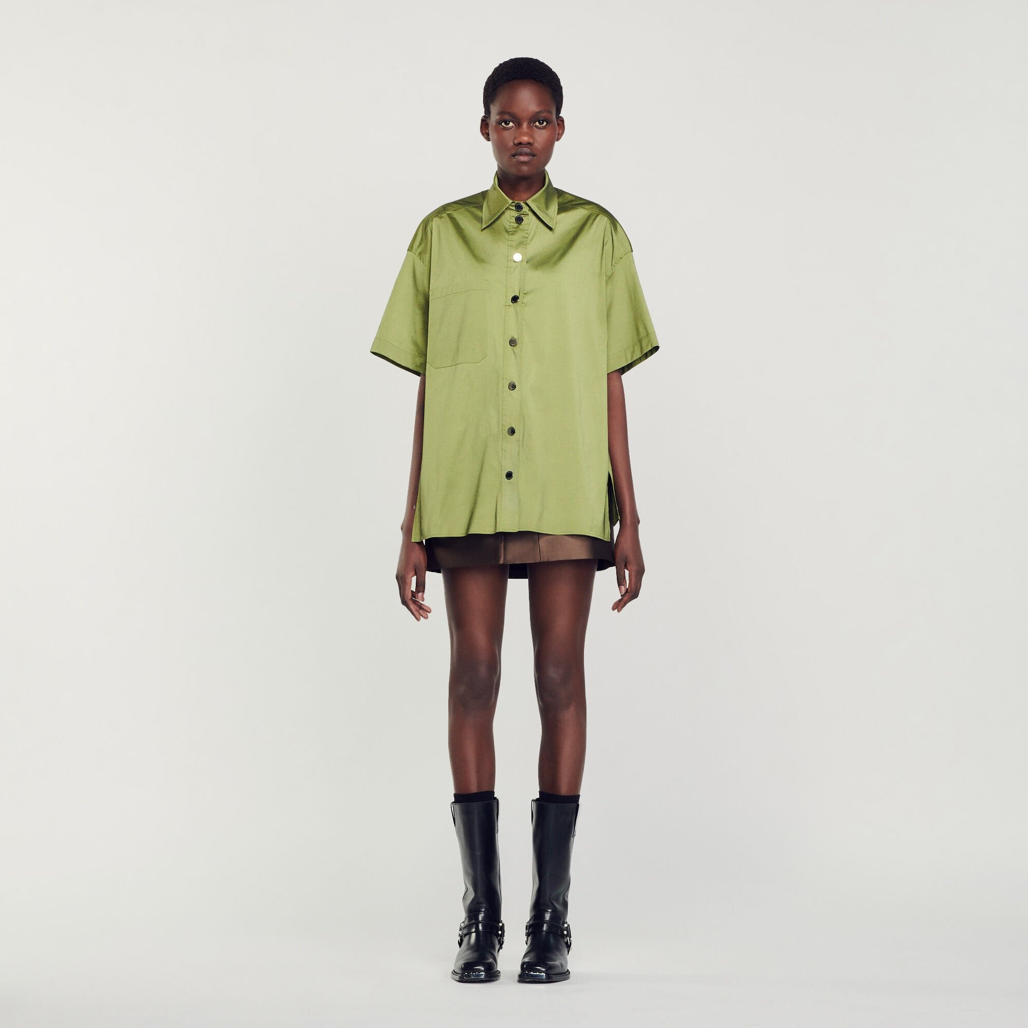 OVERSIZE SATIN SHIRT - 3