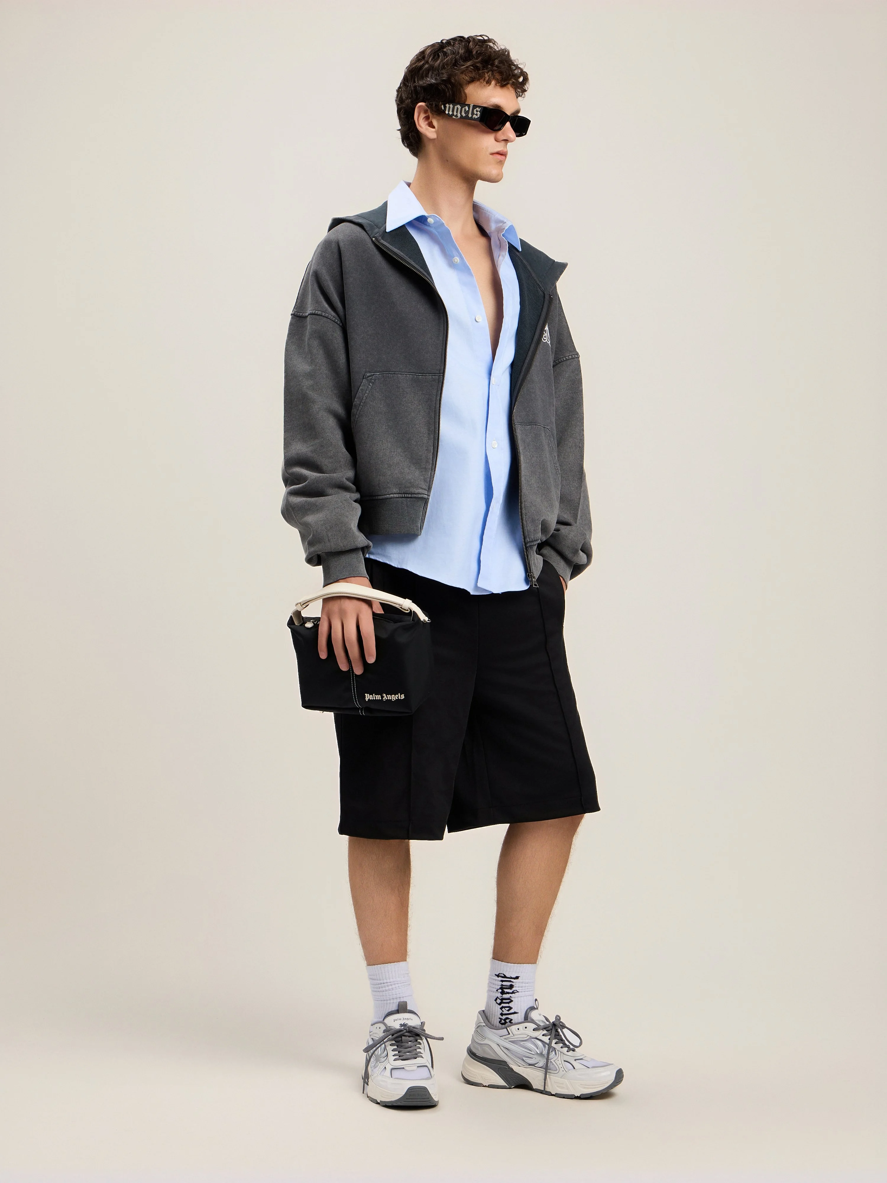 Back Curved Logo Track Shorts - 1