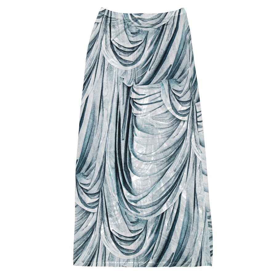 Rabanne Ladies Blue Long Jersey Skirt - 5
