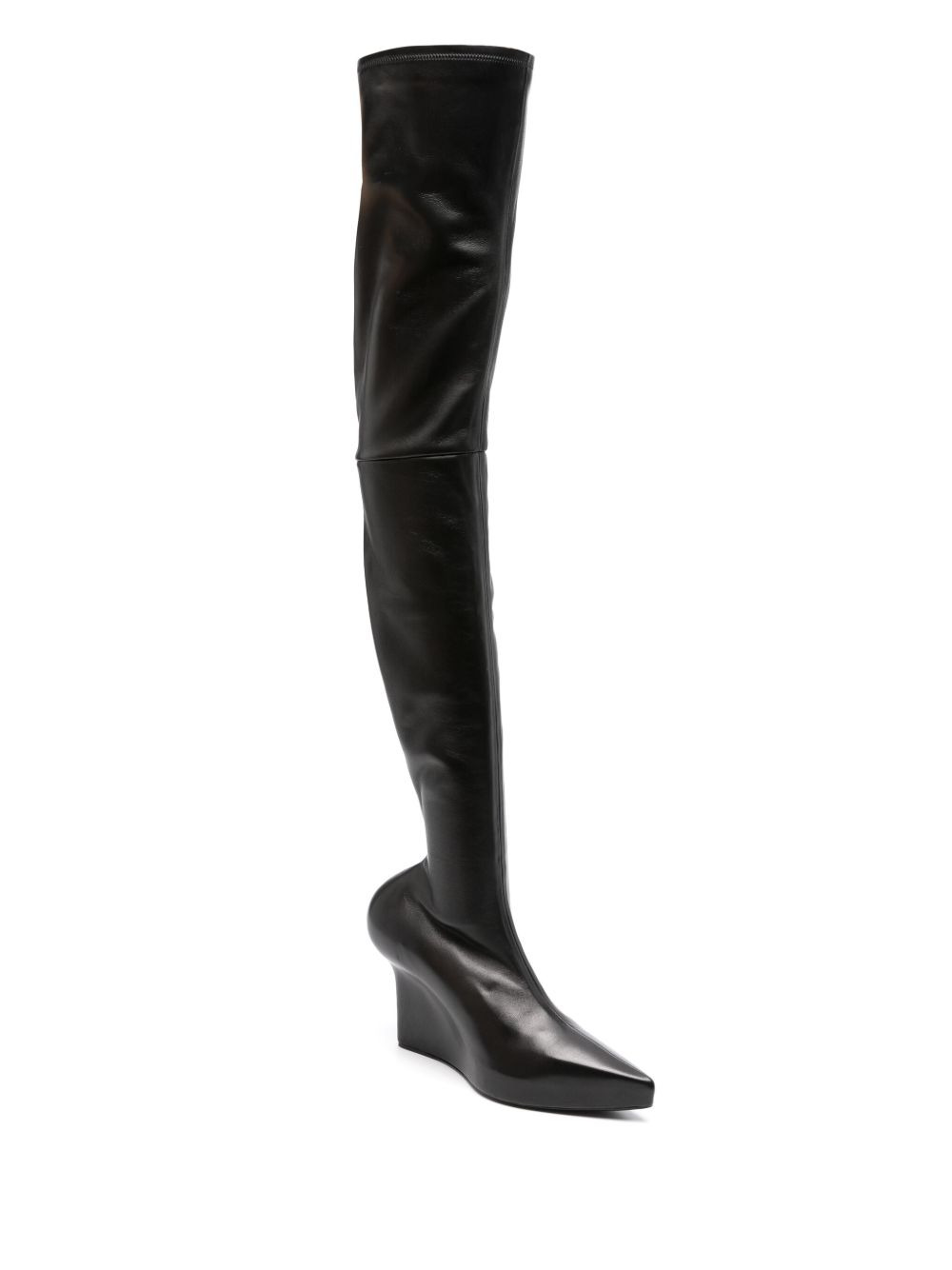 thigh-high 80mm wedge-heel boots - 2