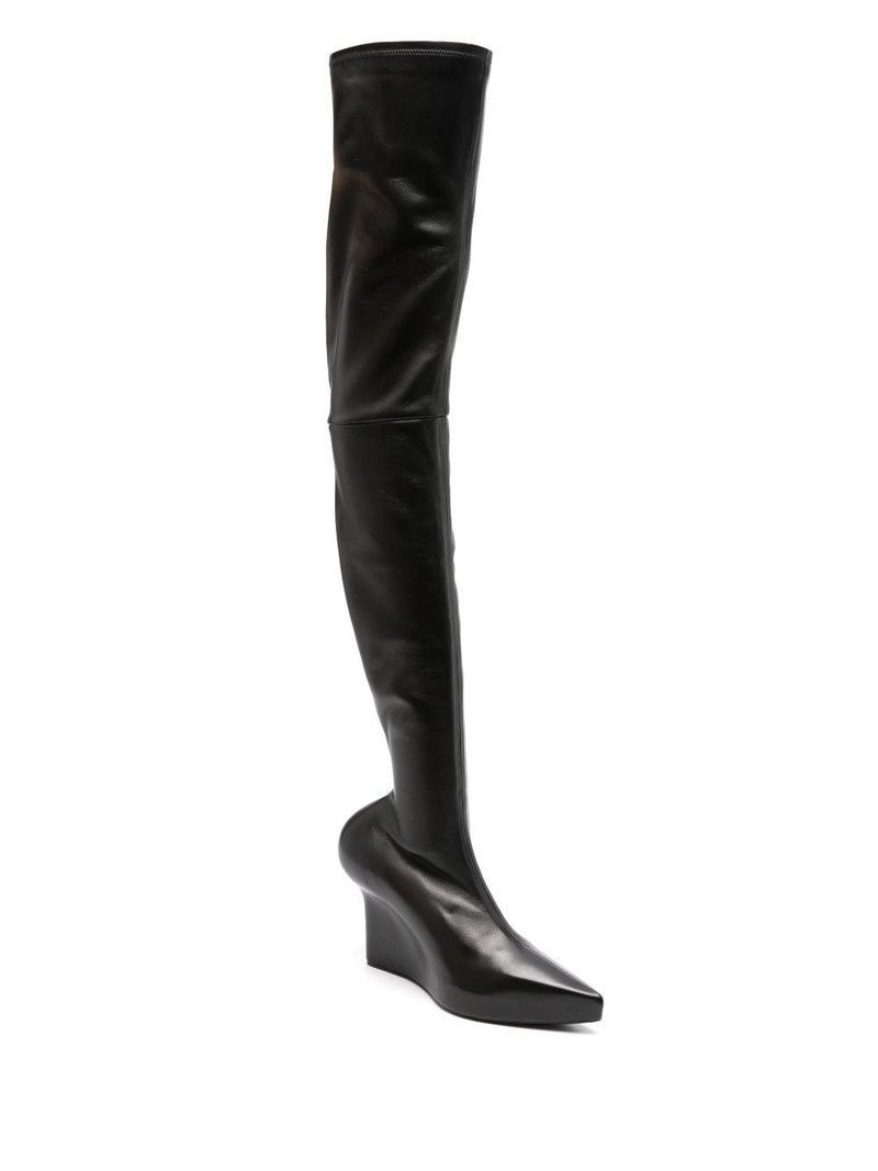 Givenchy thigh-high 80mm wedge-heel boots outlook