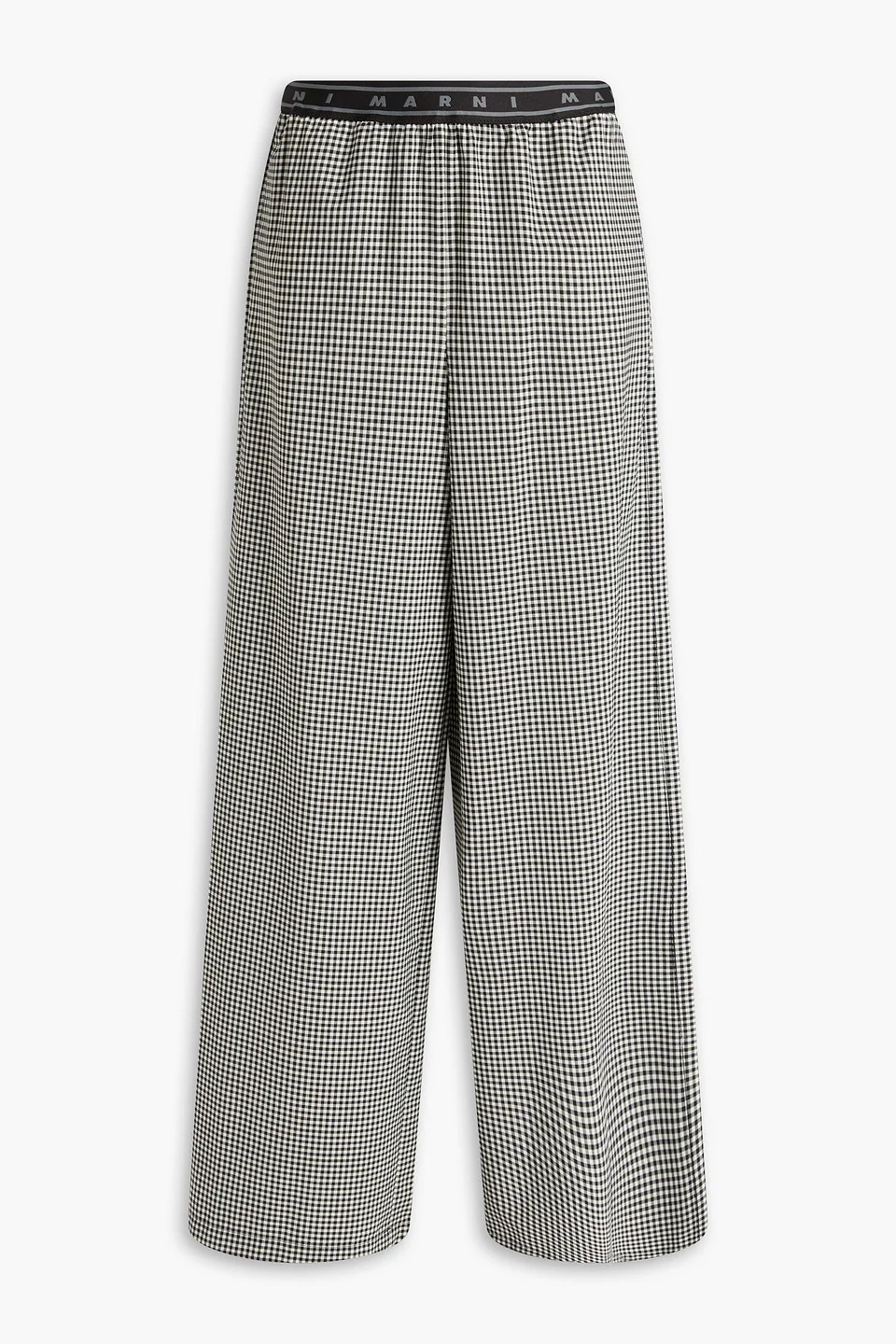 Gingham jacquard wide-leg pants - 1