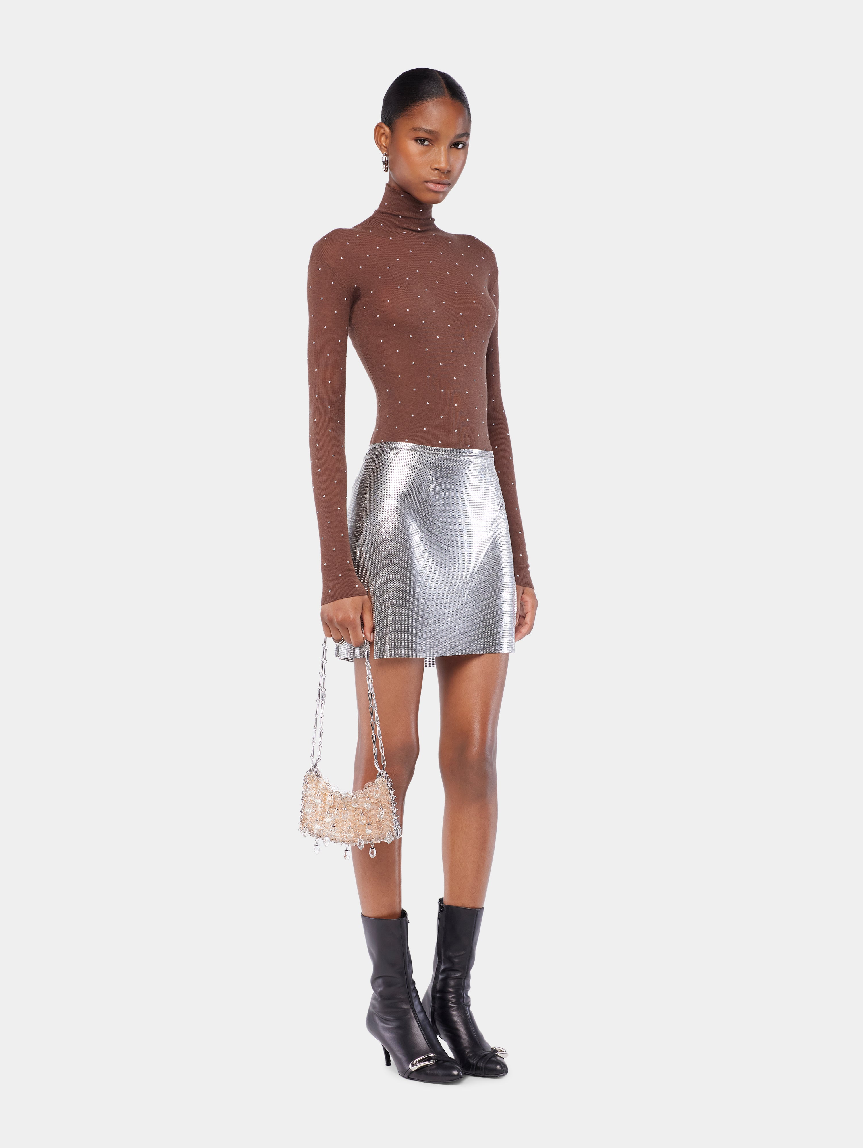 SECOND-SKIN TURTLE-NECK TOP IN WOOL - 3