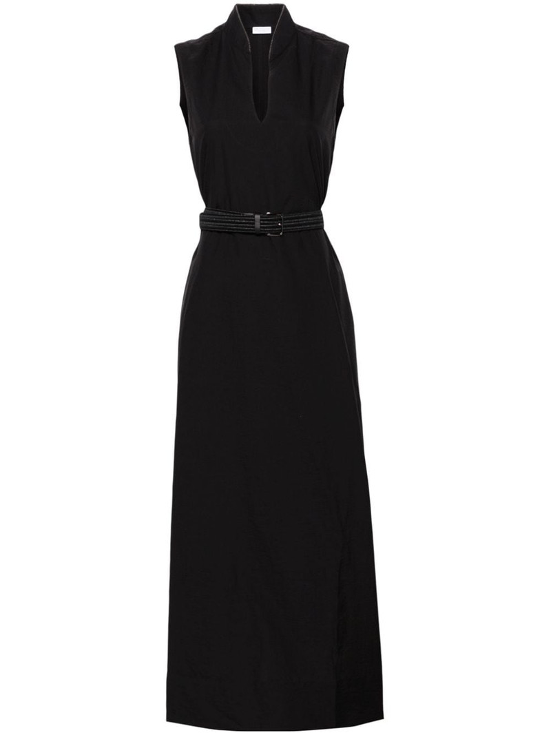 belted crinkled maxi dress 1