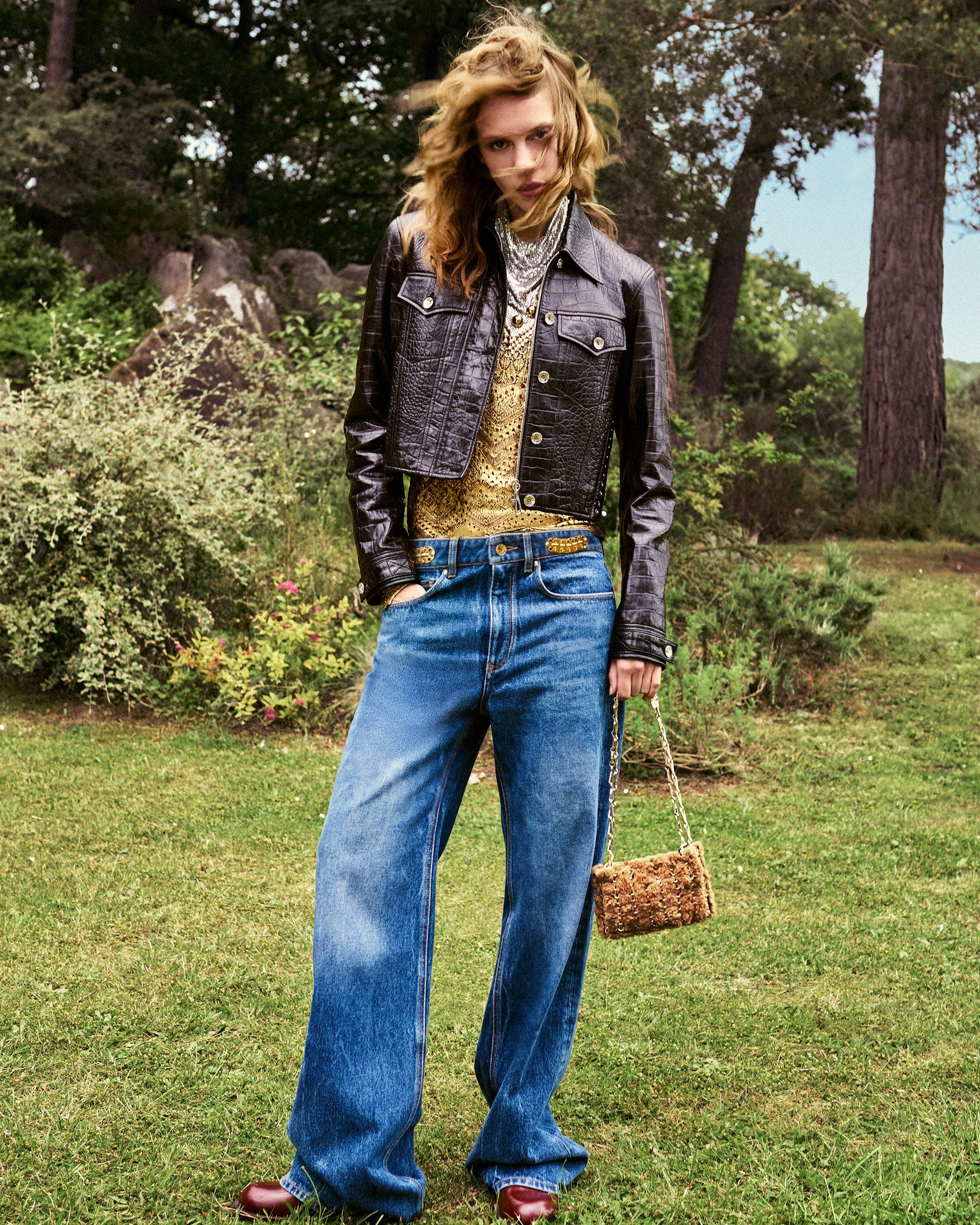 1969 Nano Embellished Leather and Shearling Shoulder Bag - 5