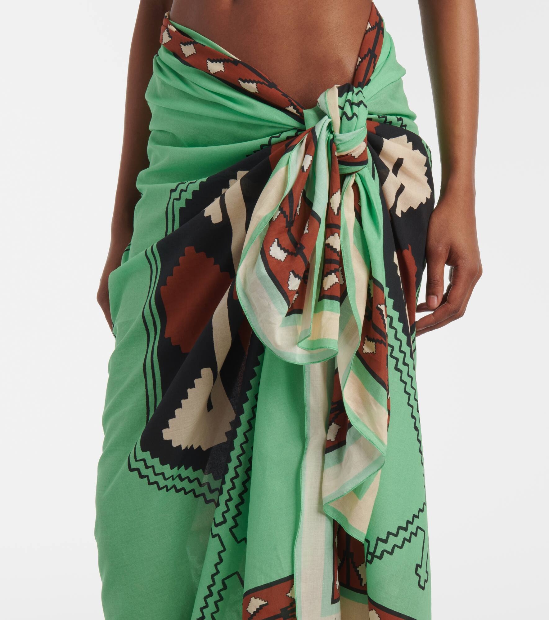 Printed cotton beach cover-up - 4