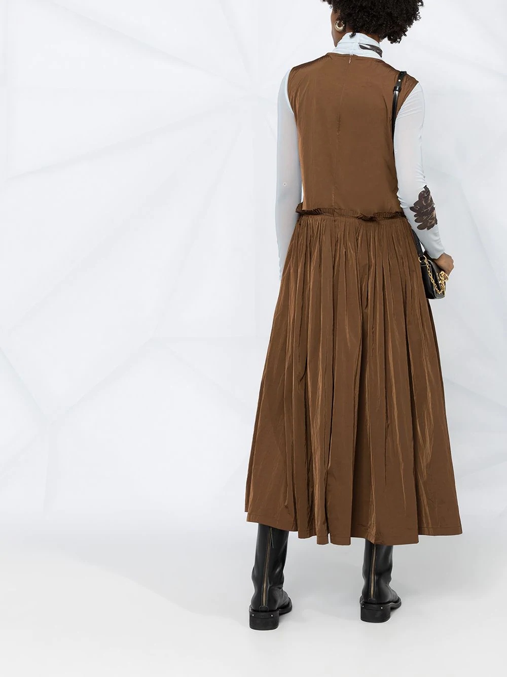 pleated skirt midi dress - 4