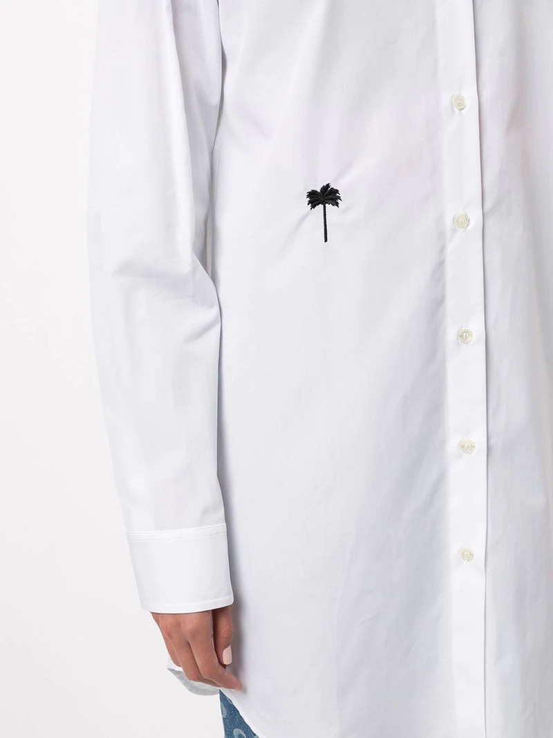 palm-tree motif long-line shirt 5