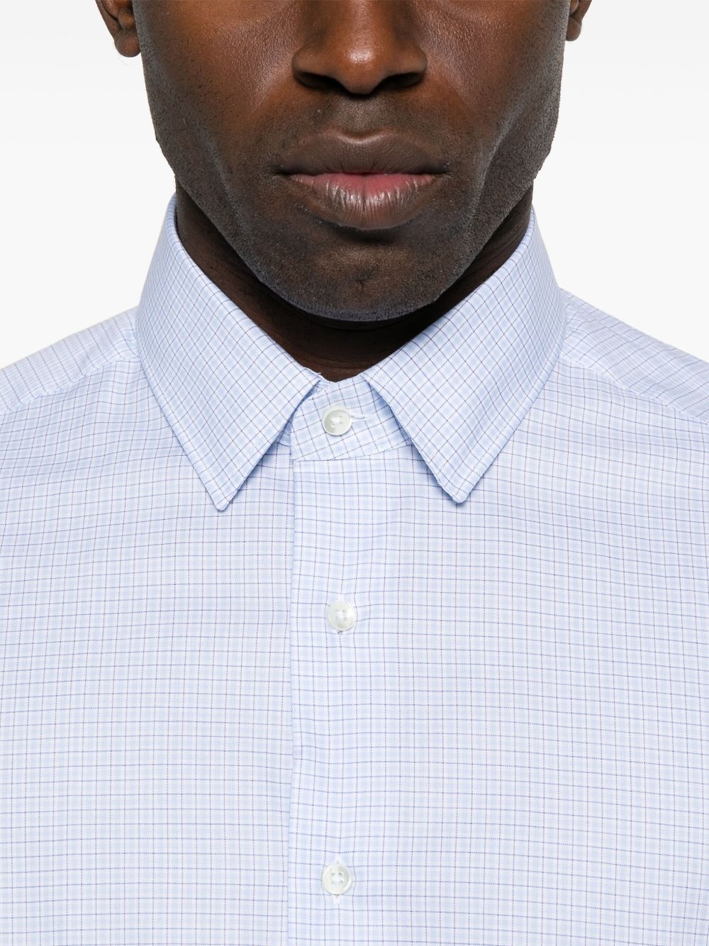 grid-pattern shirt - 5