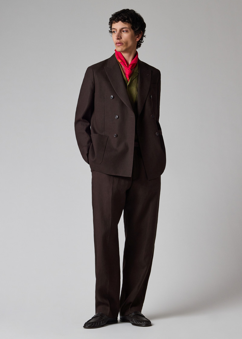 Aubergine Linen Suit 19