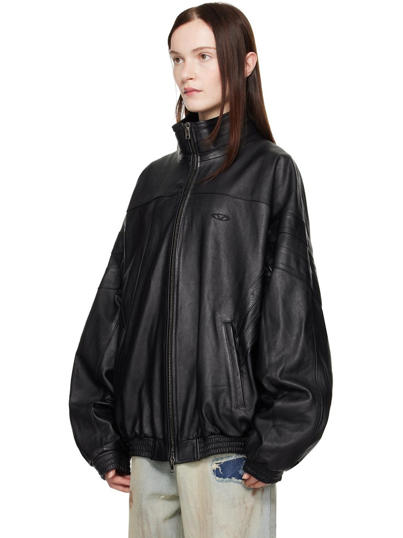 VETEMENTS Black Tracksuit Leather Jacket outlook