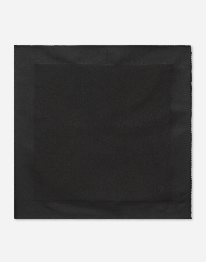 Silk pocket square with DG logo embroidery 1