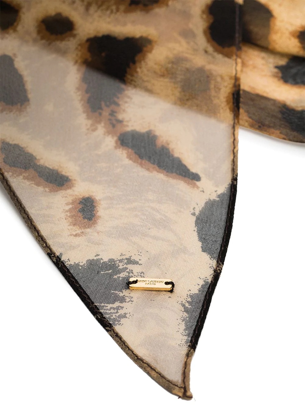 leopard-print skinny scarf - 3