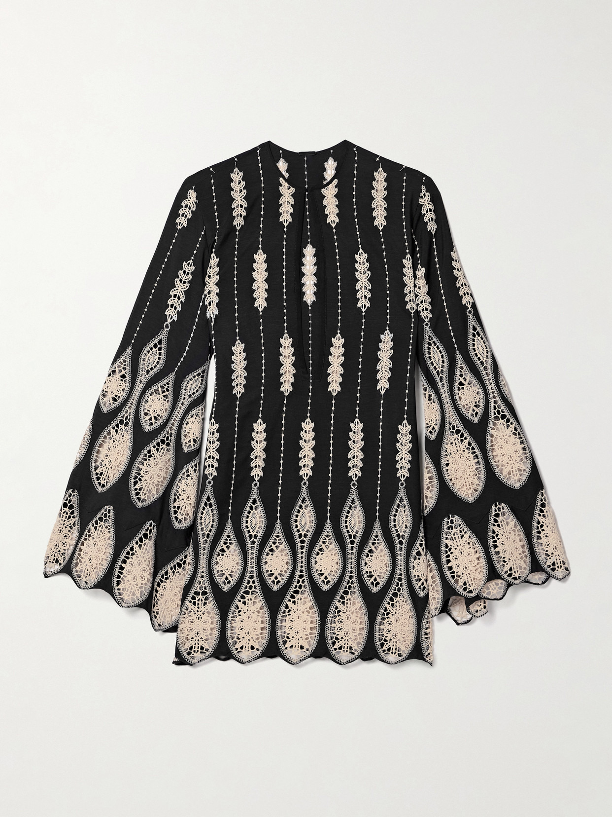 Vision Seeking Crochet-trimmed Crepe Mini Dress - 1