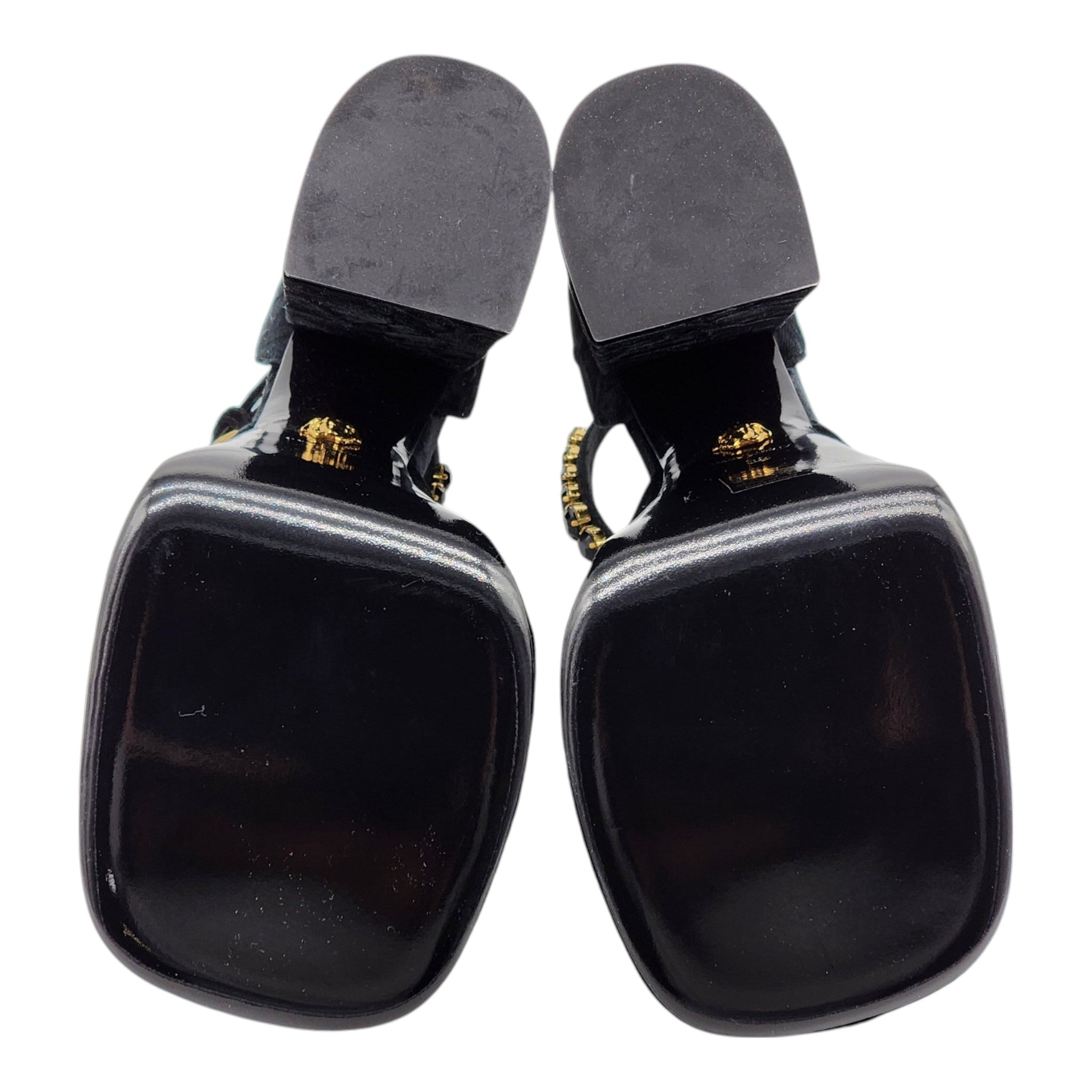 Versace Medusa Aevitas Double Platform Pumps - Velvet Insignia - Black 38 - 6